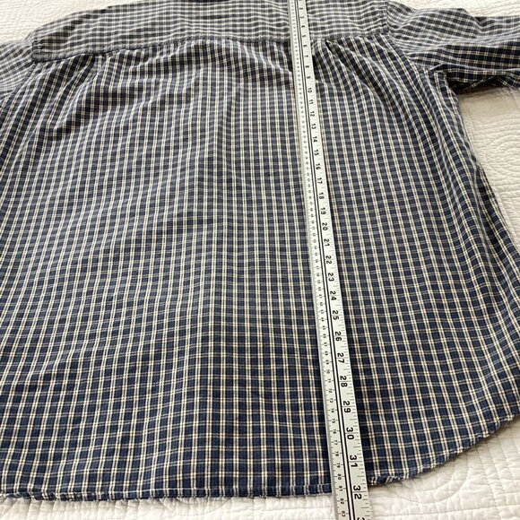 L.L. Bean Mens XL-Reg Blue & White Plaid Button-Down Shirt 100% Cotton - Picture 7 of 11
